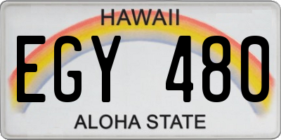 HI license plate EGY480