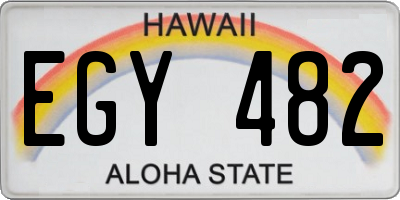 HI license plate EGY482