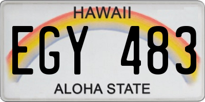 HI license plate EGY483
