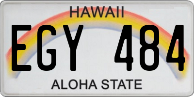 HI license plate EGY484