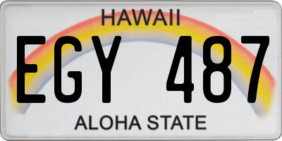 HI license plate EGY487