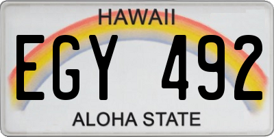 HI license plate EGY492
