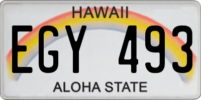 HI license plate EGY493