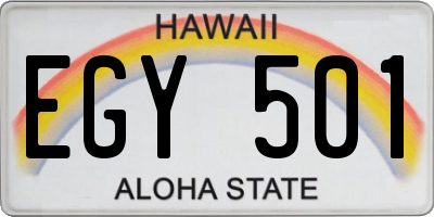 HI license plate EGY501