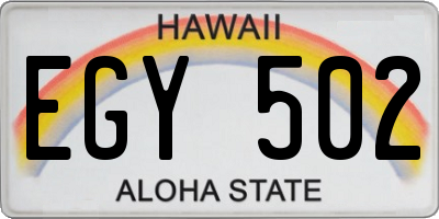 HI license plate EGY502