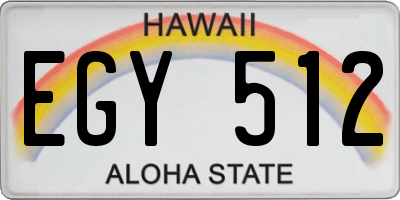 HI license plate EGY512