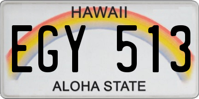 HI license plate EGY513