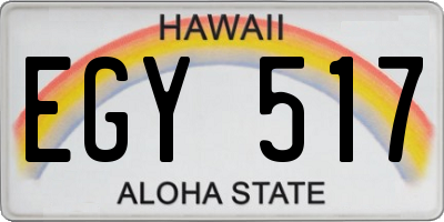 HI license plate EGY517