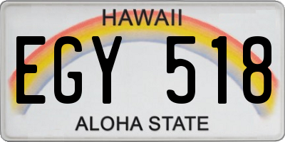HI license plate EGY518