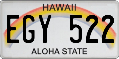 HI license plate EGY522