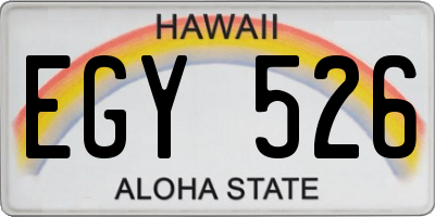 HI license plate EGY526