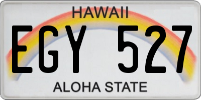HI license plate EGY527