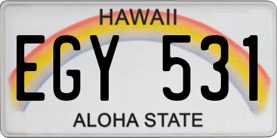 HI license plate EGY531