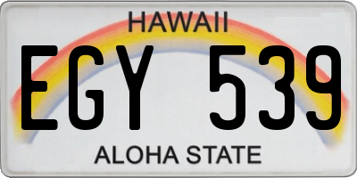 HI license plate EGY539