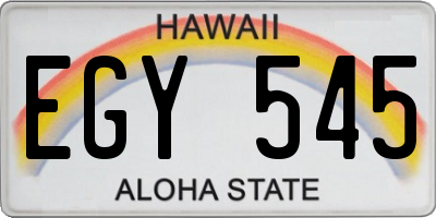 HI license plate EGY545