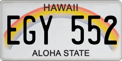 HI license plate EGY552