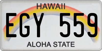 HI license plate EGY559