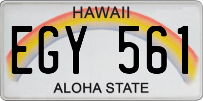 HI license plate EGY561