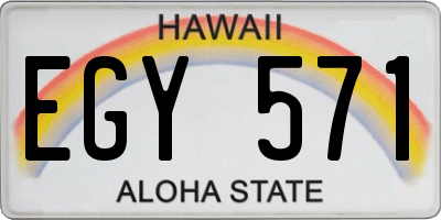 HI license plate EGY571