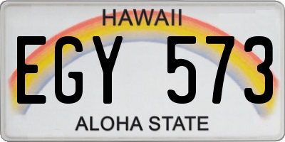 HI license plate EGY573