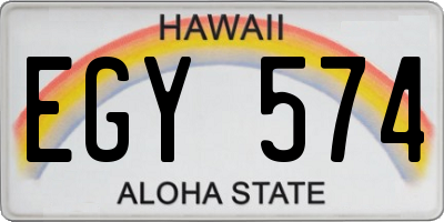 HI license plate EGY574