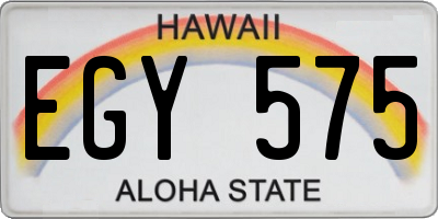 HI license plate EGY575