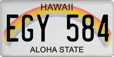 HI license plate EGY584