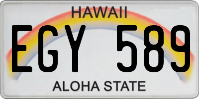 HI license plate EGY589