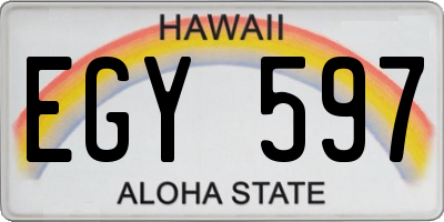 HI license plate EGY597