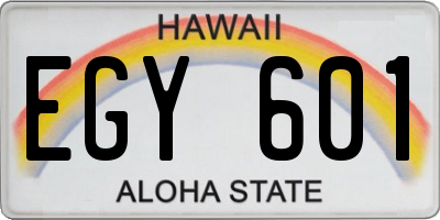 HI license plate EGY601
