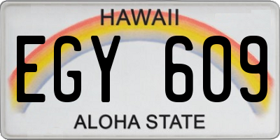 HI license plate EGY609