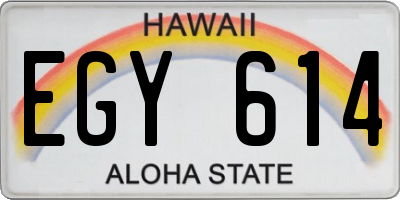 HI license plate EGY614