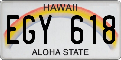 HI license plate EGY618