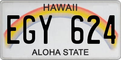 HI license plate EGY624