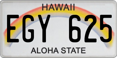HI license plate EGY625