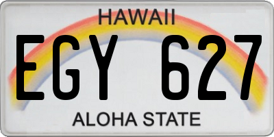 HI license plate EGY627