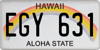 HI license plate EGY631