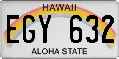 HI license plate EGY632