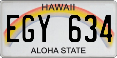 HI license plate EGY634
