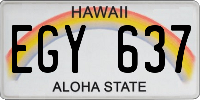 HI license plate EGY637
