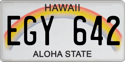 HI license plate EGY642