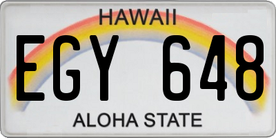 HI license plate EGY648