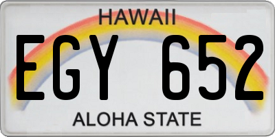 HI license plate EGY652
