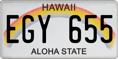 HI license plate EGY655