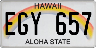 HI license plate EGY657