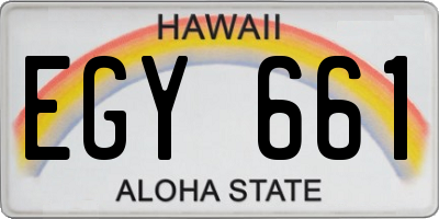HI license plate EGY661