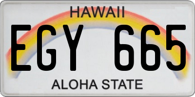 HI license plate EGY665