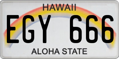 HI license plate EGY666