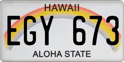 HI license plate EGY673