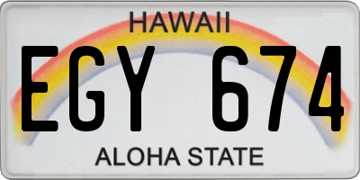 HI license plate EGY674